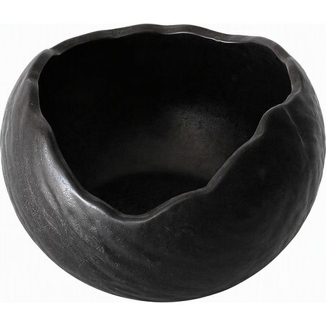 Bol en forme d'œuf en céramique effet pierre, teinte noire
