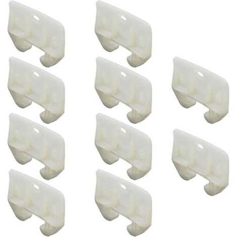 Tiroir Guides en Plastique pour Mobilier de Remplacement - Lot de 10 - Blanc