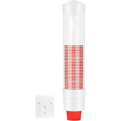 Distributeur de gobelets en plastique anti-poussière mural à un bouton (blanc)