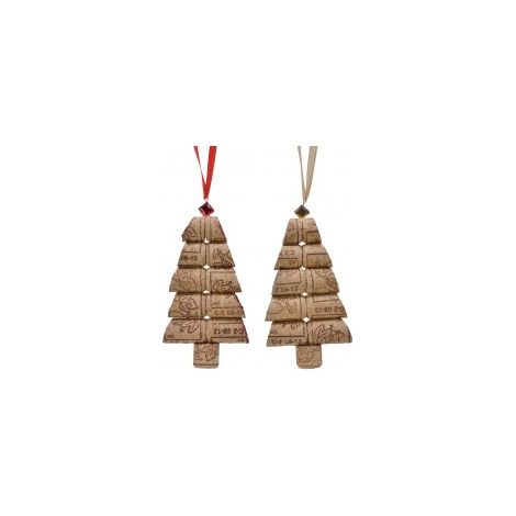 Appendino albero in sughero per decori natalizi 2x7x h12 cm pz 1