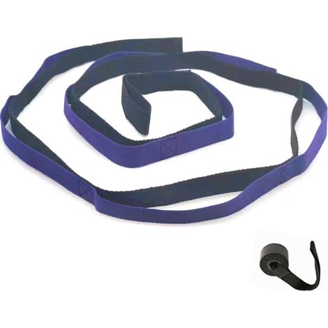 Sangle D'Étirement Pour Yoga - En Coton Et Polyester - Avec Boucles Intégrées - Pour Rééducation Physique Et Échauffement - 1 Pièce (1/5)