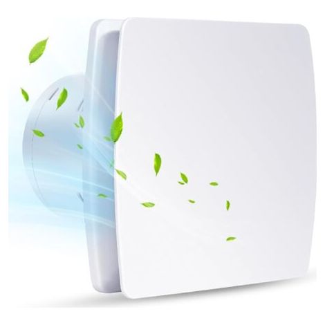 FENOPLASTICAExtracteur d'air 100mm, Ventilateur de Salle de Bain Silencieux Blanc au Plafond et Montage Mural avec Clapet Anti-Retour pour WC, Cuisine, Fenêtre Loft et Cave, IPX4 (1/5)