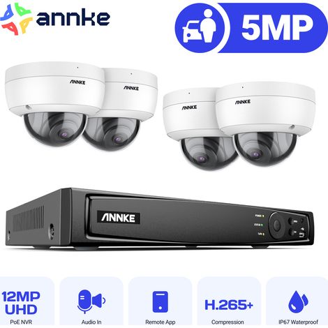 ANNKE H500 PoE Videoüberwachungsset 6MP NVR 4x5MP IP Kameras Außenkamerasystem IP67 wetterfest Nachtsicht, 0TB (1/5)