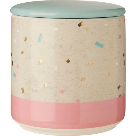 Interiors By Premier Medium Fine Earthenware Grey Pink Storage Canister,Speckle Pattern Kitchen Container,Canister For Storage (1/5)