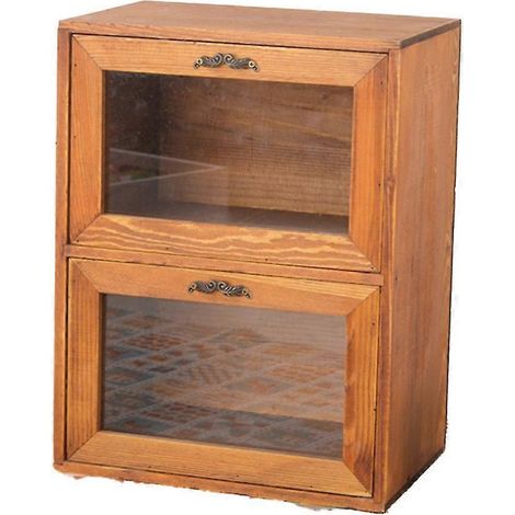 Boîte de rangement de bureau Bois Minimaliste Retro Bijoux Rangement Article Décor Boîte à jouets Étanche Crate Organi (1/5)