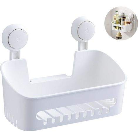 Suction Cup Shower Caddy & Soap Dish & Toothbrush Holder Set No Drilling Removable Shower Holder Waterproof Suction Shower Basket Storage Organizer (1/5)