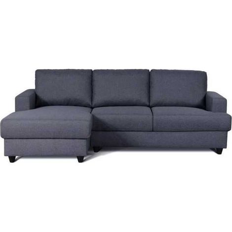 Les Tendances – Canapé d'angle gauche 4 places anthracite – Tissu 100% polyester – Structure en pin massif – L 215 x P 140 x H 86 cm – Confort mi-ferme (1/5)