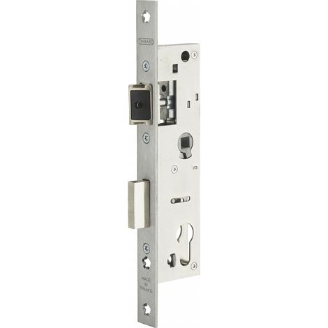 Thirard – Boitier de serrure à cylindre pour porte d'entrée – Entr'axe 70 mm – Axe 30 mm – Têtière inox carrée – Demi-tour réversible sans outils
