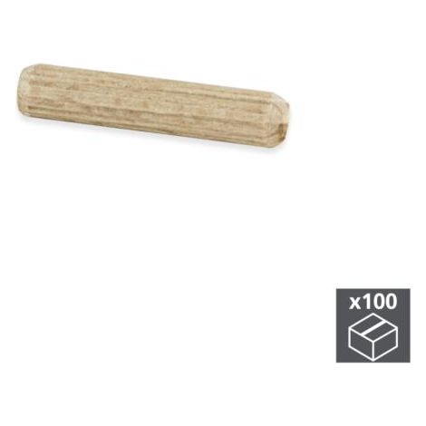 Emuca Tourillons, D. 6 mm, 30 mm, Bois, 100 ut. - talla (1/3)