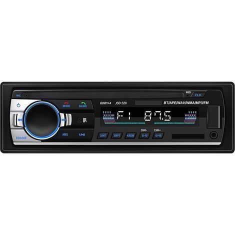 Autoradio Bluetooth FM 4 x 60 W – Lecteur MP3 USB/SD/AUX – Télécommande IR – Égaliseur avec 10 scènes – Réception radio parfaite (1/5)