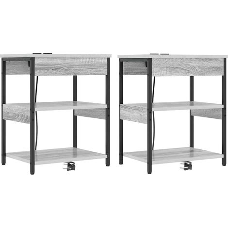 Maison Exclusive - Nachttisch 2 pcs Graues Sonoma 41 x 31 x 51 cm