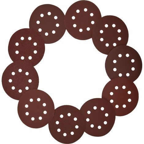 Lot de 100 disques abrasifs 8 trous 125 mm/5 pouces crochet et boucle 40 60 80 100 120 150 180 240 320 400 grains mélangés, dos velcro et feuille de papier abrasif pour ponceuse orbitale aléatoire (1/5)