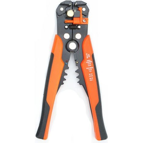 Pince à Dénuder Automatique, Pince Automatique avec Reglage de Précision Cables AWG, Outil Multifonctionnel de pince à sertir,Orange et noir (1/2)