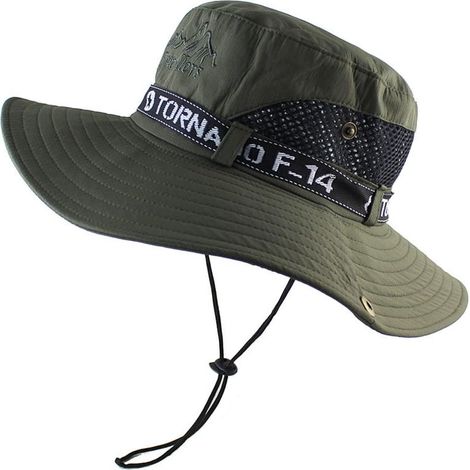 Bucket Hat Men Sun Bucket Hat Foldable Wide Brim Outdoor Waterproof Travel Safari Unisex 55-60cm (1/5)