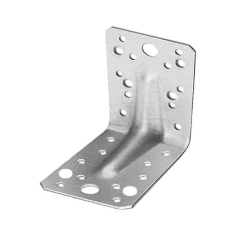 Piastra angolare 90° con nervatura staffa ancoraggio scarpa per fissaggio legno - Codice: KS 07