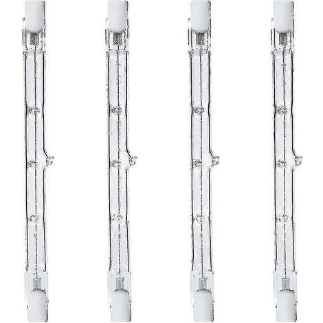 Projecteur halogène linéaire R7s équivalent 200 W, 3100 lm, 2700 K, culot J118, 118 mm, lot de 4. (1/5)