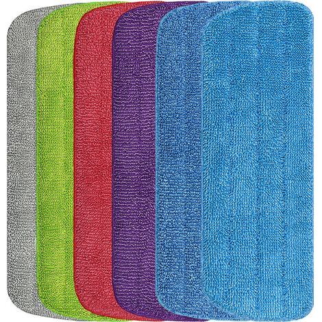 Flachwischer mit Klebeband, Wassersprüher, Ersatz-Mikrofasertuch, Wischmopp-Zubehör (6er-Set).