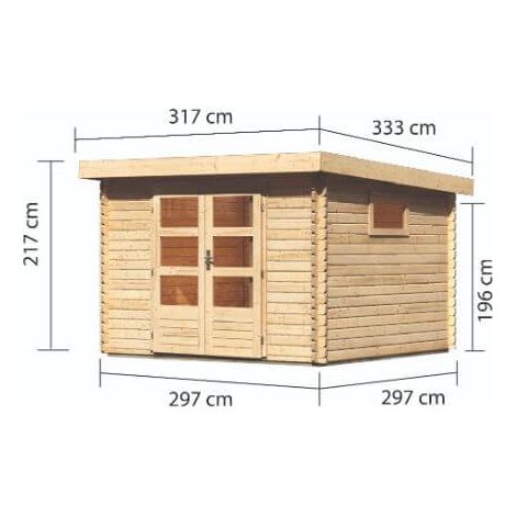 BH Trittau 3 natur 282x282x217 im Set mit AD 3,3m