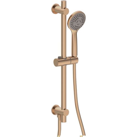 Signature Reflex Round Shower Slide Rail Kit with Three Function Handset - Brushed Bronze (1/2)