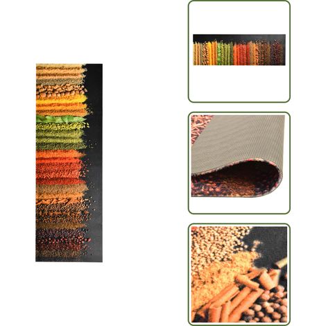 The Living Store Alfombra de cocina lavable Spice 45x150 cm - Alfombra lavable