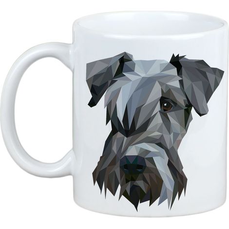 Terrier checo, Cesky Terrier - taza con una foto y la inscripción perro geométrico Art-Dog (1/5)