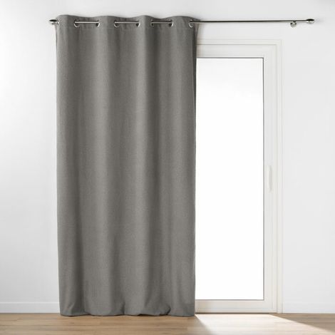 Rideau bouclette à oeillets Gris 140x240 cm (1/5)