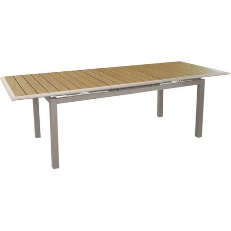 Table de jardin extensible PROLOISIRS Louisiane II 187/247 x 101 cm aluminium beige (1/2)