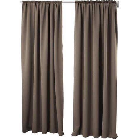 WOLTU 2 pièces Rideaux occultant, pour Maison intérieure pour fenêtre et Porte Isolant Thermique, 135x245cm, Taupe VH5880ta-2 (1/4)