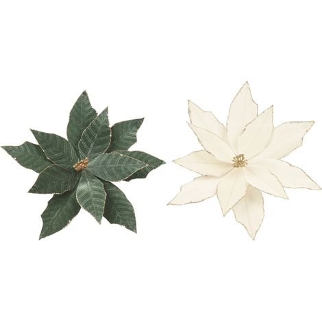 Poinsettia con clip in velluto D 35 cm colori modello assortito Peraga Christmas