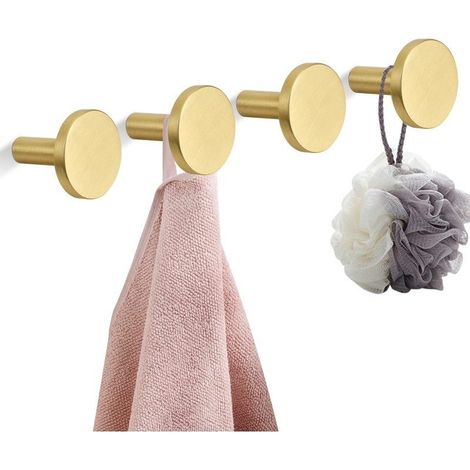 Wandhaken aus goldfarbenem Messing, Set mit 5 modernen und robusten Handtuchhaltern (Stil B) (1/5)