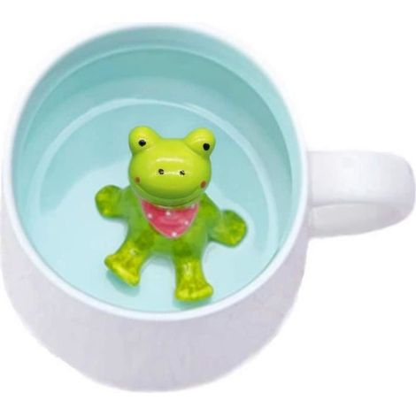 Tasse à Thé, 400ml Tasse en Céramique, Tasses à Café en form de Grenouille 3D, Cadeaux d'Anniversaire, Noël pour Enfants, Amis (1/4)