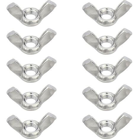10 Stück M10 x 1,5 Flügelmutter, M10 Flügelmutter, Edelstahl Flügelmuttern, Schmetterlingsmuttern, ideal für Heimwerker, Reparatur, Befestigung