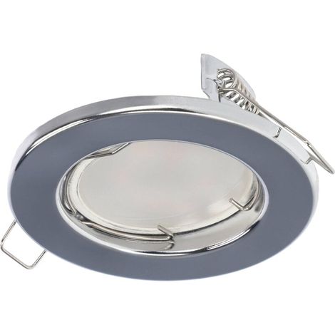 Support de spot encastrable fixe rond MURID Chrome IP20 chromé - EDO Solutions (1/5)