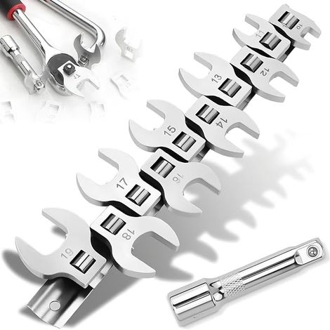 Jeu de CléS à Fourche MéTriques à Prise de mm,Ensemble de Clé à Fourche à Emmancher MéTrique,Clé Plate Ultra Fines avec Organiseur à Clipser,RéParations Automobiles (1/5)