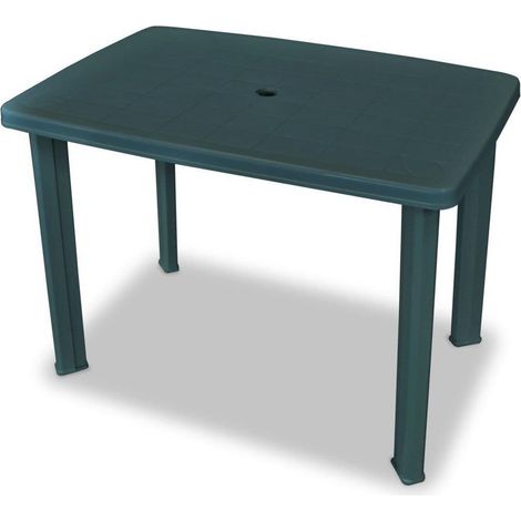 TrAdE Shop Traesio - Tavolo Da Giardino Verde Esterno Resistente 101x68xh72cm Con Foro Ombrellone 023738 - (1/5)