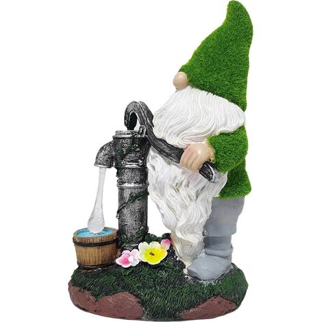 Gartenzwergfigur aus Kunstharz, mit Solar-LED-Beleuchtung, wasserdicht, zur Dekoration von Terrasse oder Rasen (1/5)