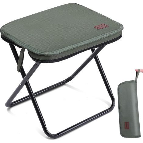 Tabouret Pliant Portable, 33×26,5×32 cm Tabouret de Camping Ultra Léger, Charge 120 kg, Chaise Pliante Camping pour Barbecue, Jardin, Randonnée et Pêche, Vert (1/5)