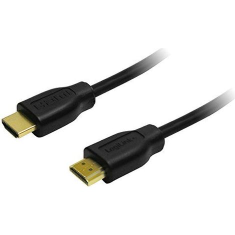 LogiLink CH0036- Cavo HDMI ad alta velocità con Ethernet (v1.4, 2X 19-Pin maschio, connettore dorato, nero, 1,5 m) Nero (1/2)