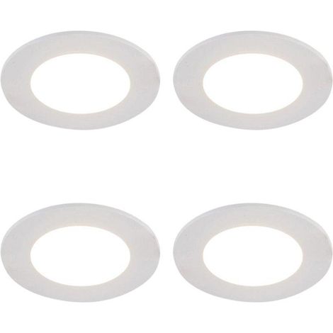 QAZQA Blanca Spot encastré - set de 4 - 9x9cm - LED incluse - 3 niveaux de gradation - IP44 - blanc mat (1/5)