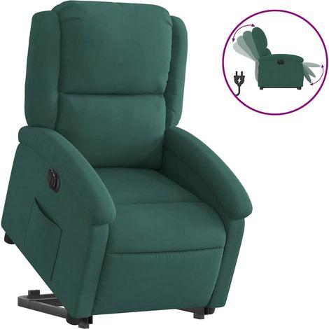 Fauteuil de Salon,Chaise,Fauteuil inclinable électrique vert foncé velours CFW772720 (1/5)