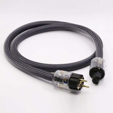 Cable de alimentación HiFi  de cobre puro con blindaje. Cable de alimentación de audio profesional. Cable de alimentación de CA (chapado en oro estándar de la UE, 0,5 cm).