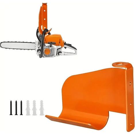 Générique Porte-Tronçonneuse Murale - Support Tronçonneuse Garage - Rangement Industriel Résistant pour Outils, Matériel et Accessoires de Tracteur - Organisation de Stockage (1/4)