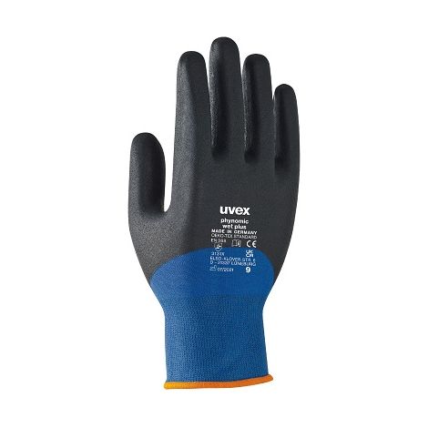 Gants de manutention Uvex taille 6, Résistance à l'abrasion, Bleu, gris ( Prix pour 1 paire )