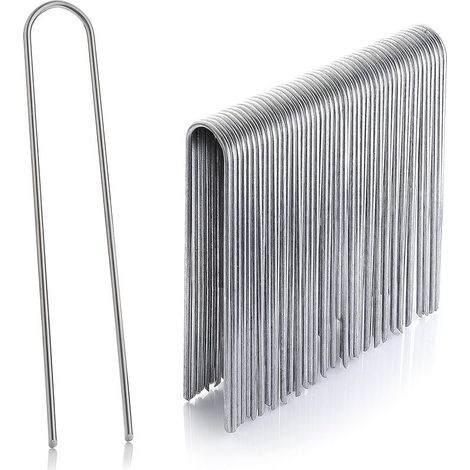 30 Pièces piquets de Fixation en Acier galvanisé Inoxydable H150mm, L25mm, Ø2,9 mm (1/5)