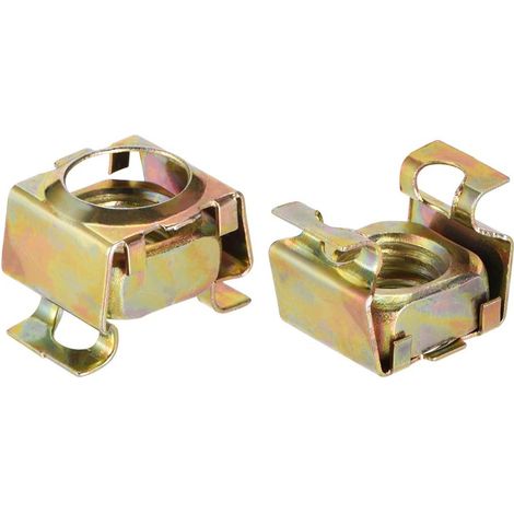 10pcs Écrous cage M12 pour armoire rack serveur acier au carbone zingué jaune (1/3)