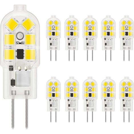 G4 LED-Lampe, 12 V, Tageslichtweiß (5000 K), Farbwiedergabeindex (CRI) 98, energiesparend, entspricht 20 W Halogenlampe, 10er-Packung