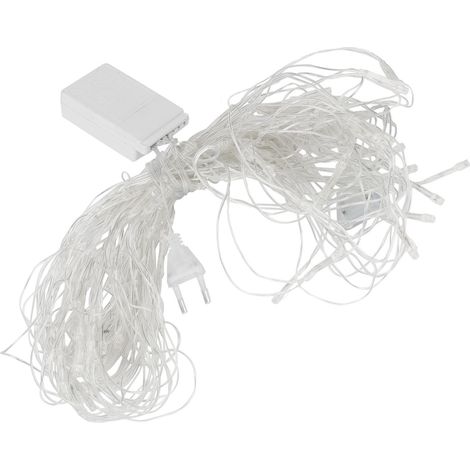 Guirlande lumineuse décorative en filet, 8 modes d'éclairage, idéale pour Noël, mariages et fêtes. Dimensions : 1,5 m x 1,5 m. Prise UE 250 V. (1/5)