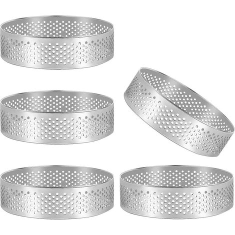 5 runde, poröse Tarteformen mit herausnehmbarem Boden, 8 cm, antihaftbeschichtete Kuchenform (1/5)