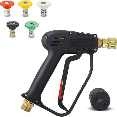 4000 PSI High Pressure Washer Gun, M22 14 mm and Quick Connect Connector for High Pressure Hose, 5 1/4 inch Quick Connect Nozzles for Car Wash Cleaning Tool (1/5)