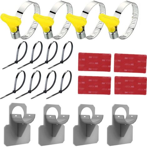 Set di 4 supporti per tubi da piscina con protezione antiforatura, antistrappo e antistrappo (da 30 a 37 mm) (1/4)